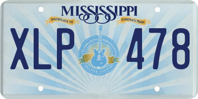 MS license plate XLP478