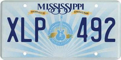 MS license plate XLP492