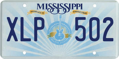 MS license plate XLP502