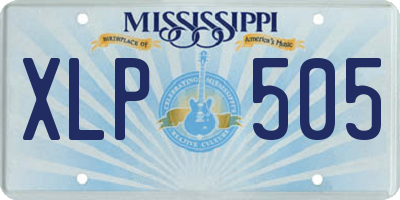 MS license plate XLP505