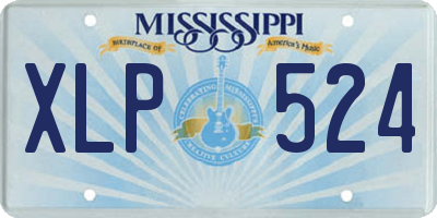 MS license plate XLP524
