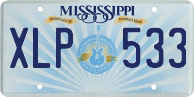 MS license plate XLP533