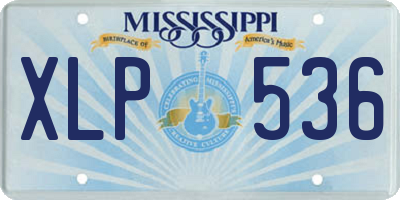 MS license plate XLP536