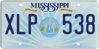 MS license plate XLP538