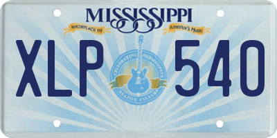 MS license plate XLP540