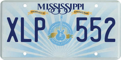 MS license plate XLP552