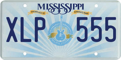 MS license plate XLP555