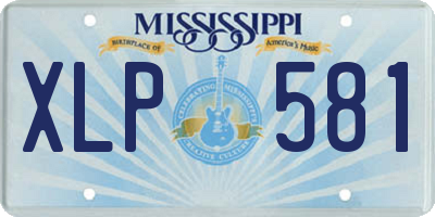 MS license plate XLP581