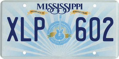 MS license plate XLP602