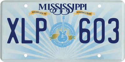 MS license plate XLP603
