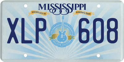 MS license plate XLP608