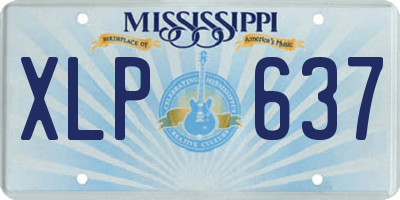 MS license plate XLP637