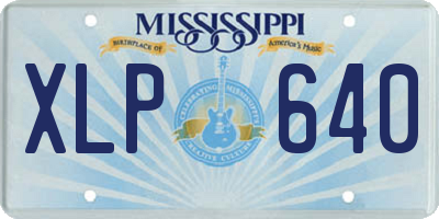 MS license plate XLP640