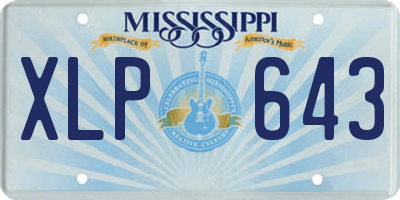MS license plate XLP643