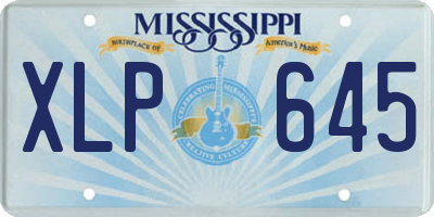MS license plate XLP645