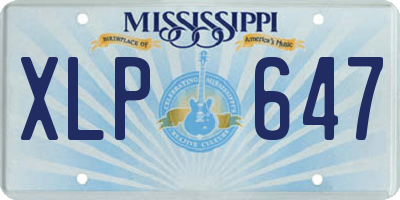 MS license plate XLP647
