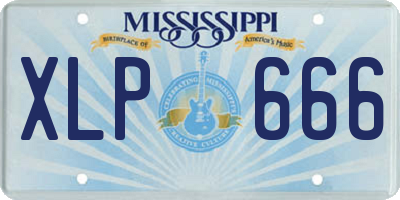 MS license plate XLP666