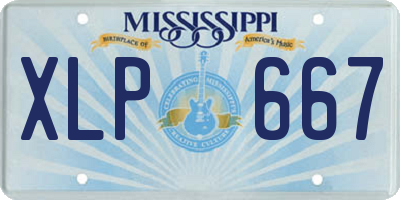 MS license plate XLP667