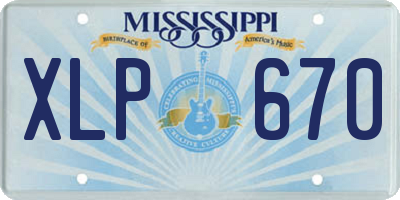 MS license plate XLP670