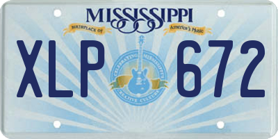 MS license plate XLP672