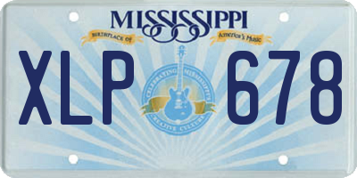 MS license plate XLP678