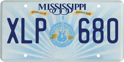 MS license plate XLP680