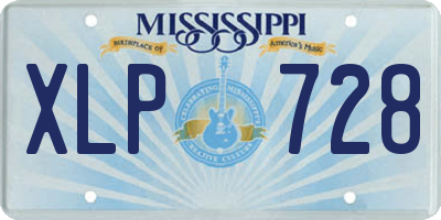 MS license plate XLP728