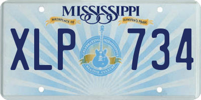 MS license plate XLP734