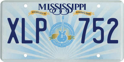 MS license plate XLP752