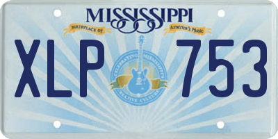 MS license plate XLP753