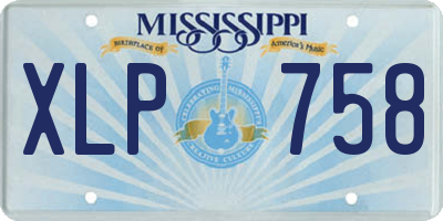 MS license plate XLP758