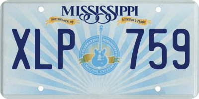 MS license plate XLP759