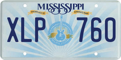MS license plate XLP760
