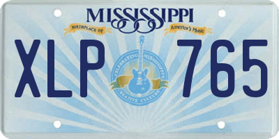 MS license plate XLP765