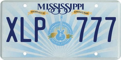 MS license plate XLP777
