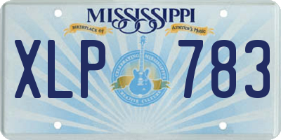 MS license plate XLP783