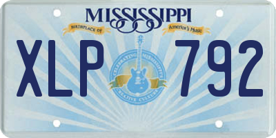 MS license plate XLP792