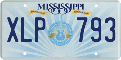 MS license plate XLP793