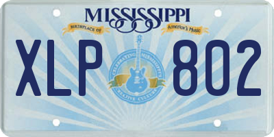 MS license plate XLP802