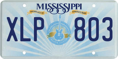 MS license plate XLP803