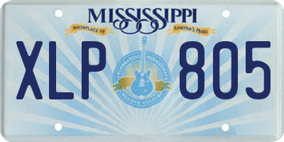 MS license plate XLP805