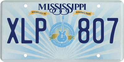 MS license plate XLP807