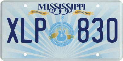 MS license plate XLP830