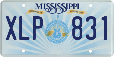 MS license plate XLP831
