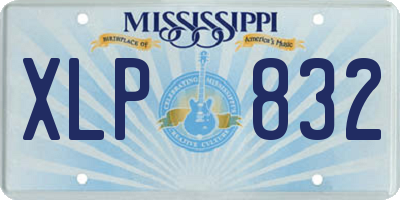 MS license plate XLP832