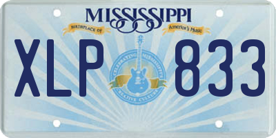 MS license plate XLP833