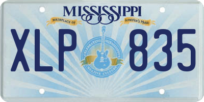 MS license plate XLP835