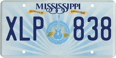 MS license plate XLP838