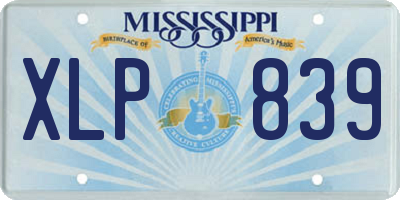 MS license plate XLP839