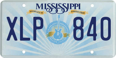 MS license plate XLP840